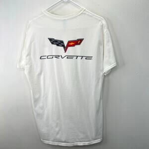 Corvette Gildan T Shirt L Men Crewneck Short Sleeve Double Side Graphic Spellout